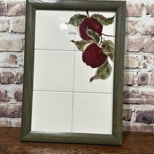 The‎ Empty Nest Apples Tile Note Dry Erase Board Hand Painted Vintage Signed